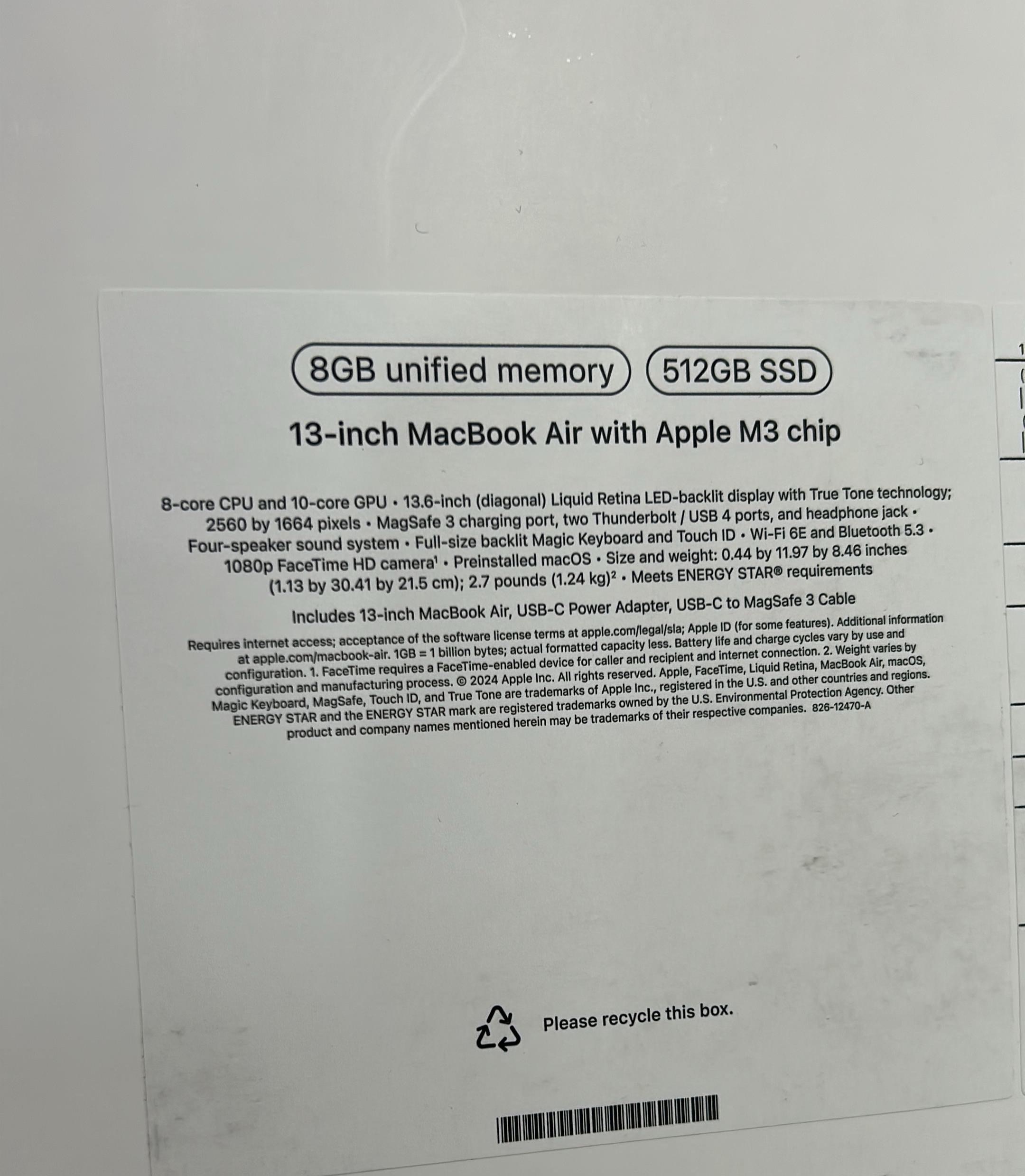 computadoras y laptops - MacBook Air 13" M3 512GB 8GB RAM Sellada OFerta‼️🔥 1