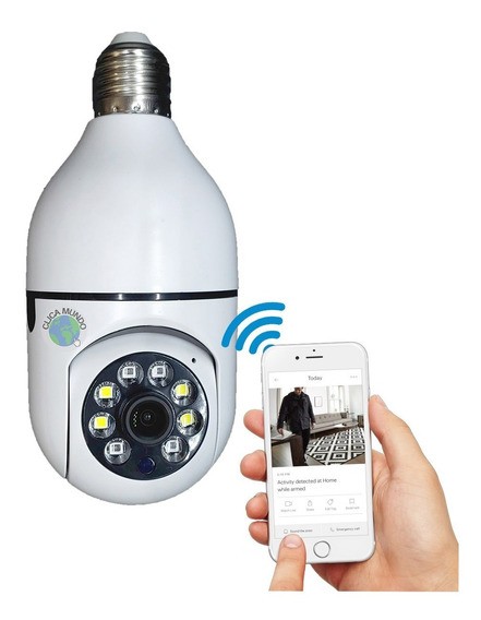camaras y audio - Camara Bombillo IP WIFI 360 GRADOS sensor de movimiento altavoz microfono alarma