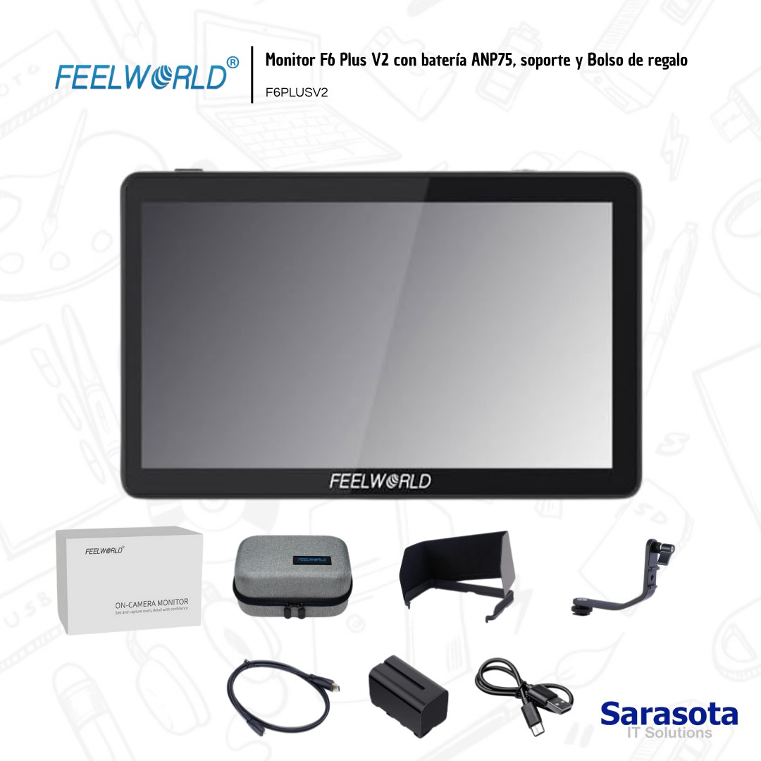 accesorios para electronica - Feelworld Monitor F6 Plus V2 con batería ANP75 1