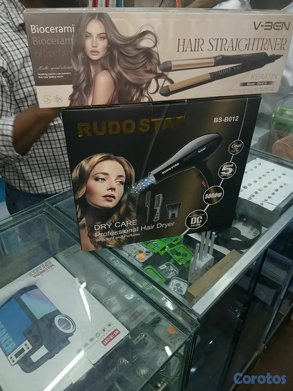 salud y belleza - Combo de plancha v-ben bioceramica y blower Rudo star 2