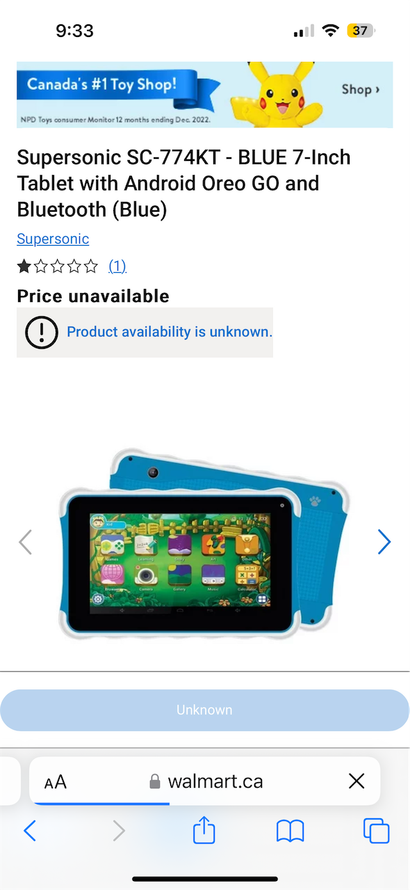 celulares y tabletas - 7” Tablet with Android Oreo GO & Bluetooth®
Model #SC-774KT