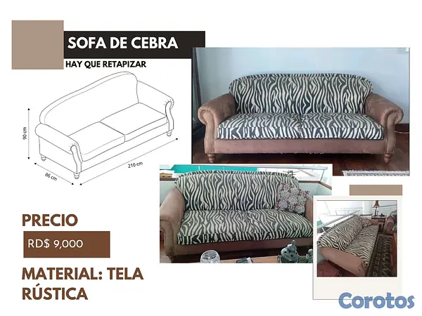 muebles y colchones - Duo de muebles en estampado de cebra  9