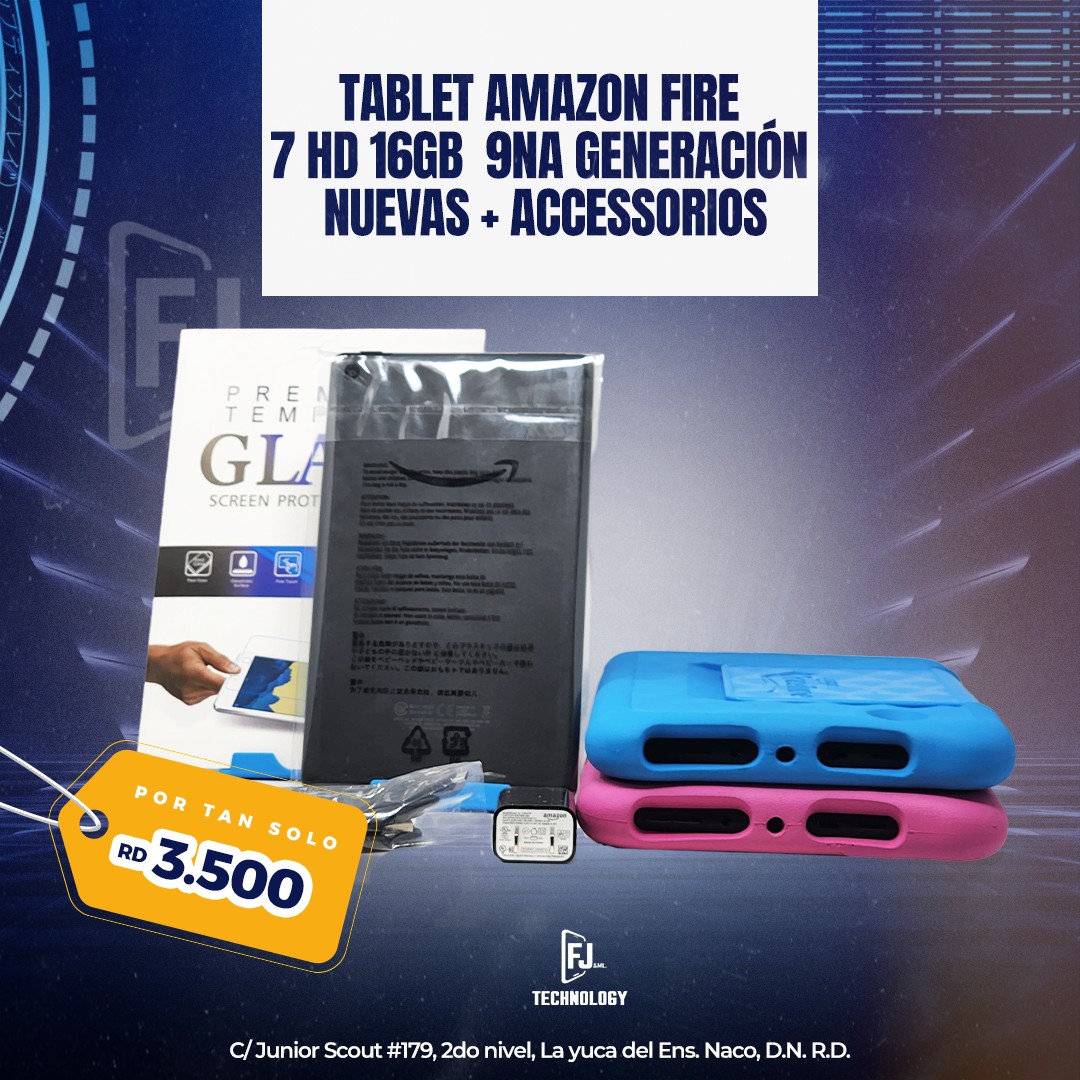 celulares y tabletas - ESPECIAL TABLET AMAZON FIRE 7 HD 16GB NUEVAS CON PLAY STORE + COVER Y PROTECTOR 
