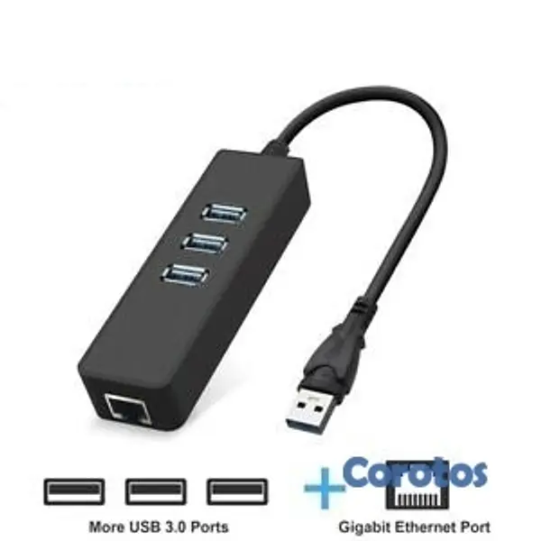 accesorios para electronica - Adaptador USB 2.0 a red - Ethernet y Hub USB 3