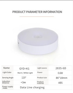 accesorios para electronica - Lámpara foco recargable LED sensor de movimiento de cuerpo LUZ 2