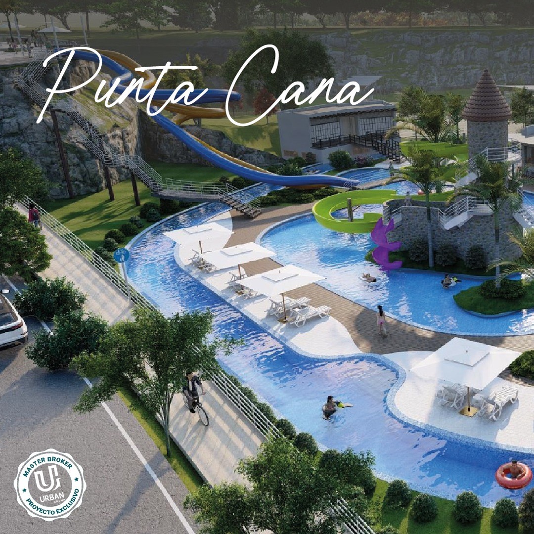 casas vacacionales y villas - Venta de Apartamentos en Punta Cana con parque Acuatico