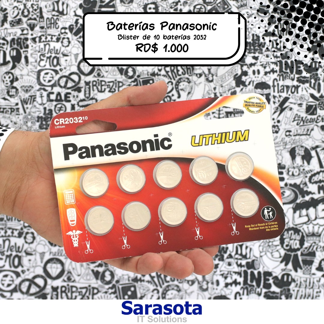 accesorios para electronica - Baterías Panasonic Blister de 10 Baterías 2032