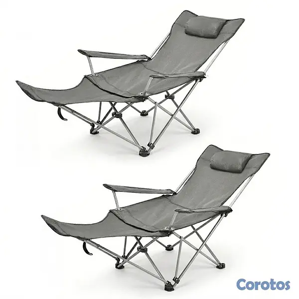 muebles y colchones - Silla plegable con reposapiés perfecta para viajes 2