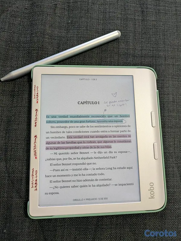 celulares y tabletas - Kobo Libra Colour nuevo (abierto) con accesorios 2