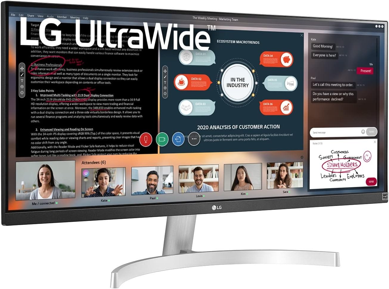 computadoras y laptops - LG 29WN600 Monitor de 29'' 21:9 UltraWide WFHD IPS HDR10 2K 75Hz 3