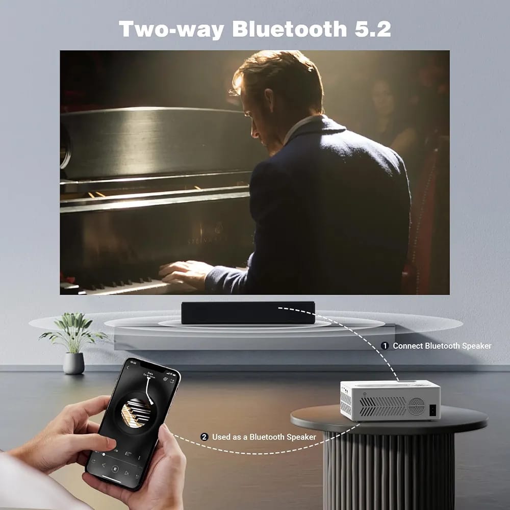 otros electronicos - Excelente Proyector 5G WiFi Bluetooth 1080 4K 20,000 de Contraste  2