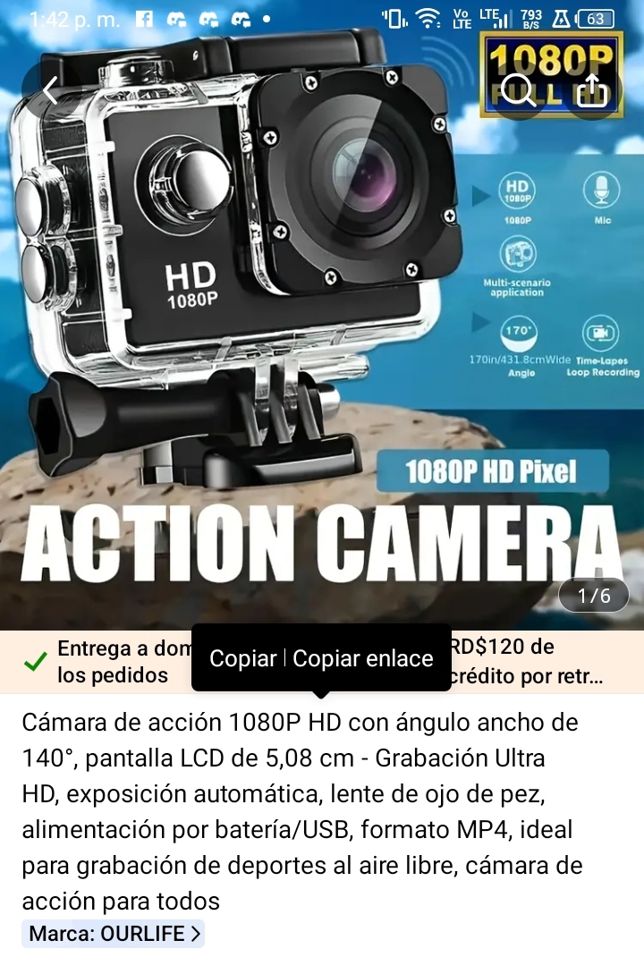 camaras y audio - Cámara tipo Gopro para exterior o deportes 0