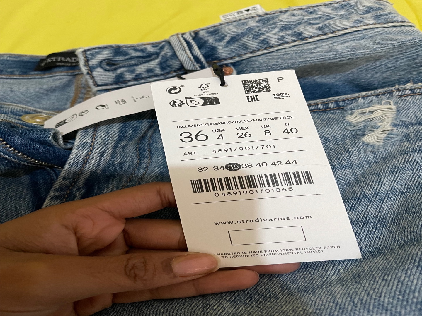 ropa para mujer - Pantalón mon jean marca stradivarius nuevo size m (36) 1