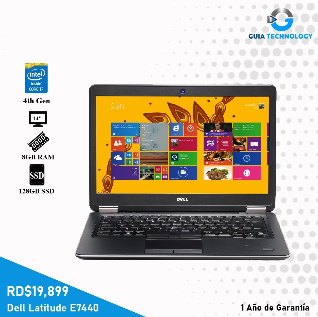 computadoras y laptops - Laptop Dell Latitude E7440 Core i7  128GB SSD 8GB RAM (Mouse y Mochila) 