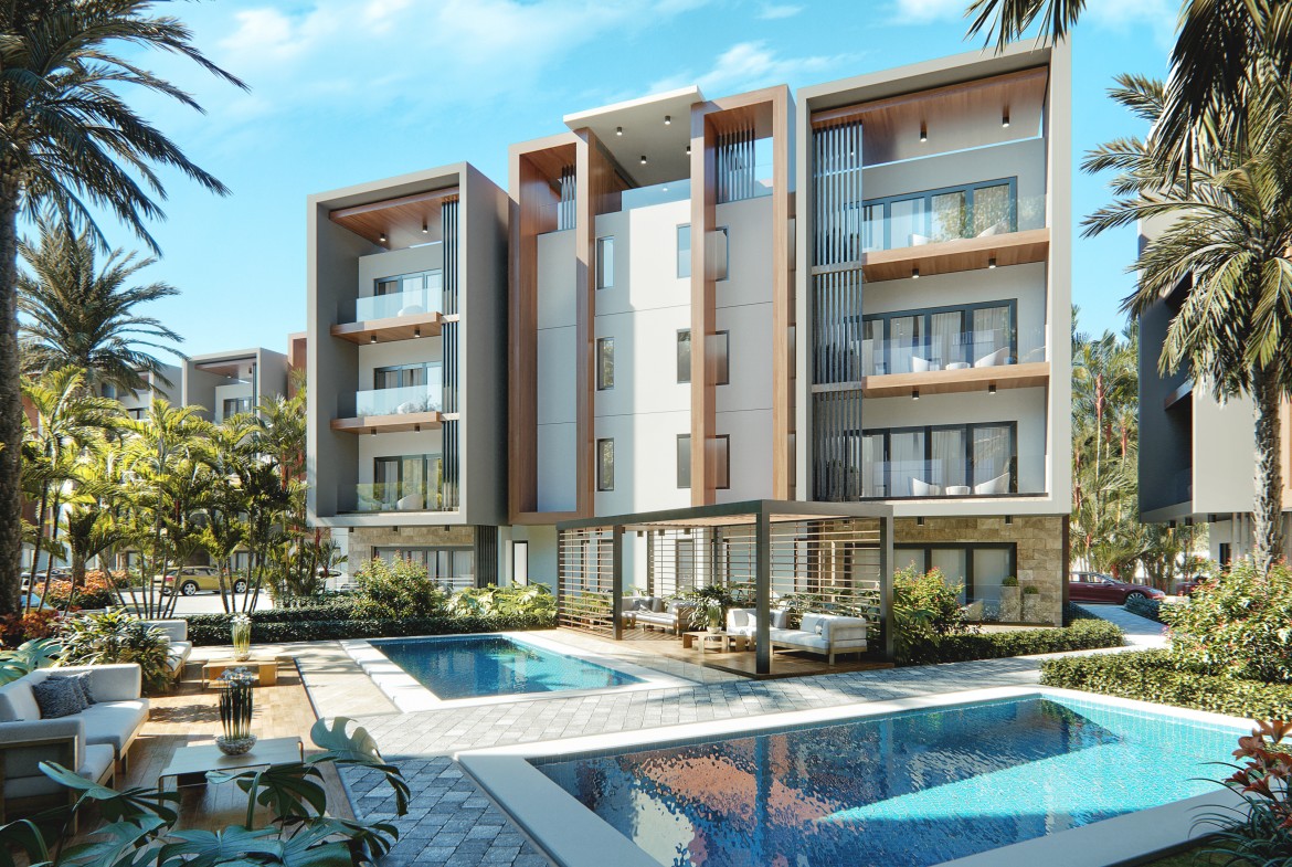 apartamentos - Apartamentos en Punta Cana con ascensor y piscina