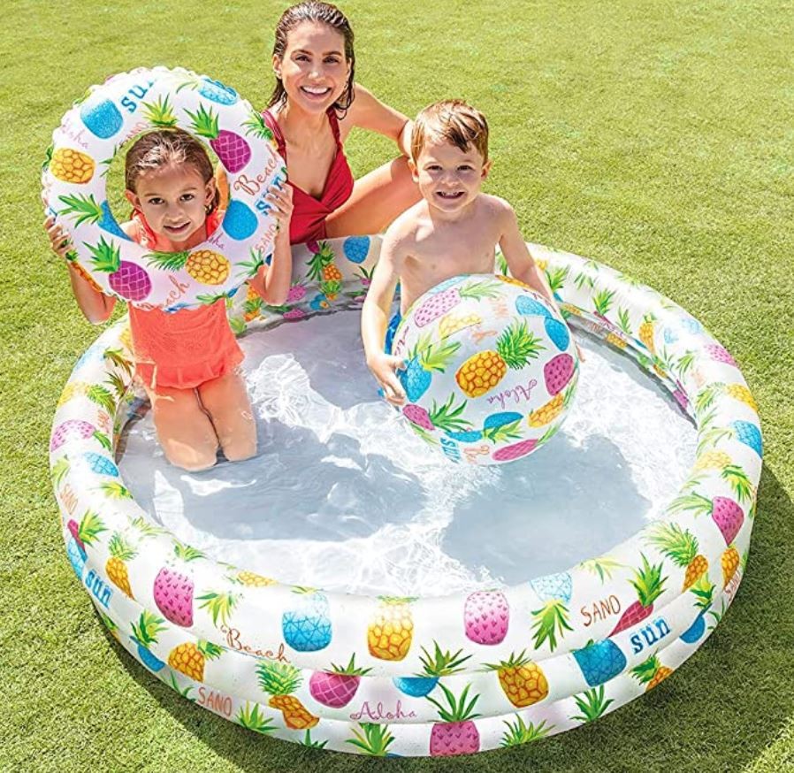 juguetes - Set inflable infantil de piscina, flotador y pelota 2
