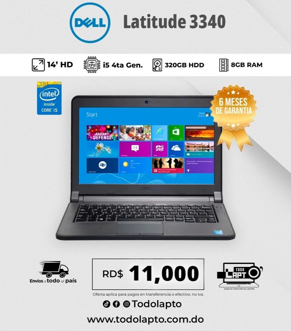 computadoras y laptops - LAPTOP DELL LATITUDE 3340  0
