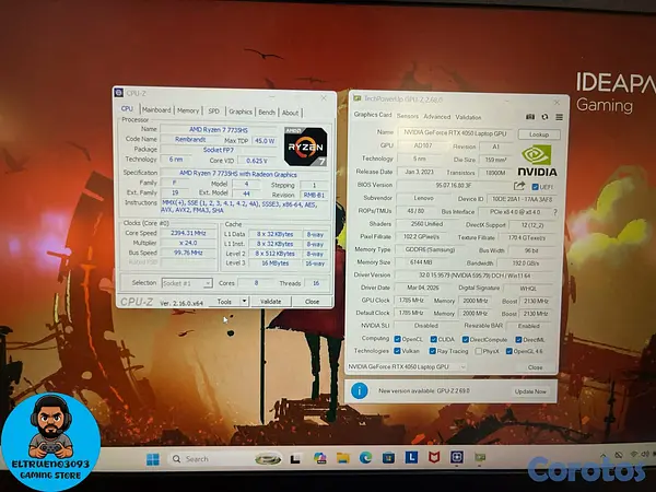 computadoras y laptops - Laptop gaming Lenovo ideadpad Gaming 3, Ryzen 7, R 8