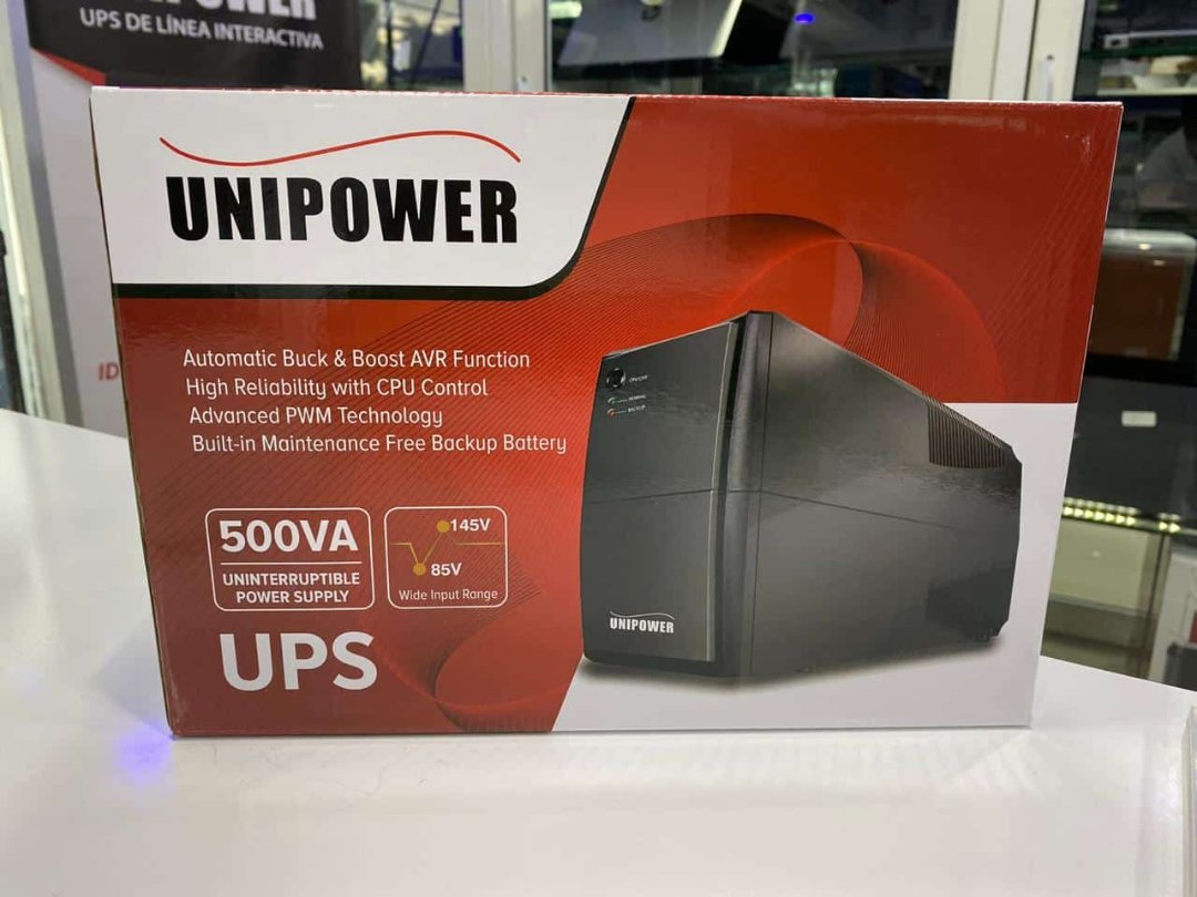 computadoras y laptops - UPS UNIPOWER DE 500VA REGULADOR INTEGRADO, TRABAJA CON PLANTA Y / INVERSOR