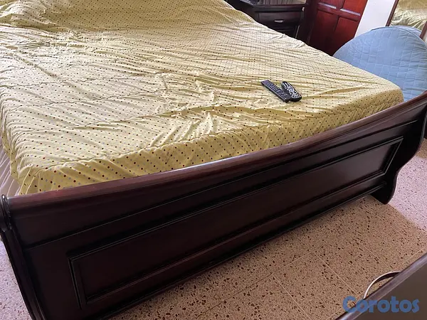 muebles y colchones - juego de habitación king en Caoba 5