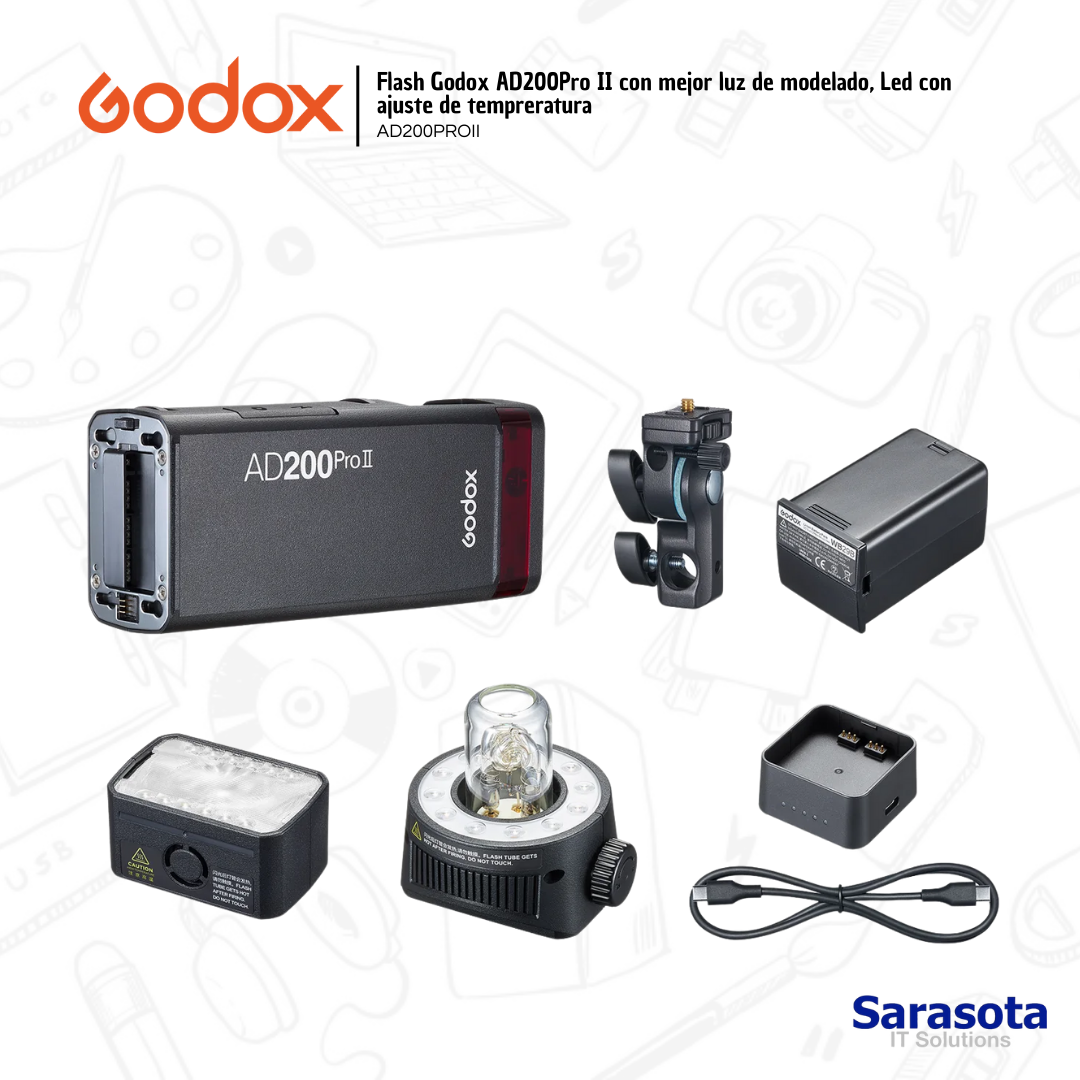 accesorios para electronica - Godox AD200Pro II  con estuche de regalo 