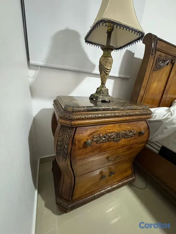 muebles y colchones - CAMA QUEEN CON MESAS DE NOCHE CON TOPE DE MARMOL 6