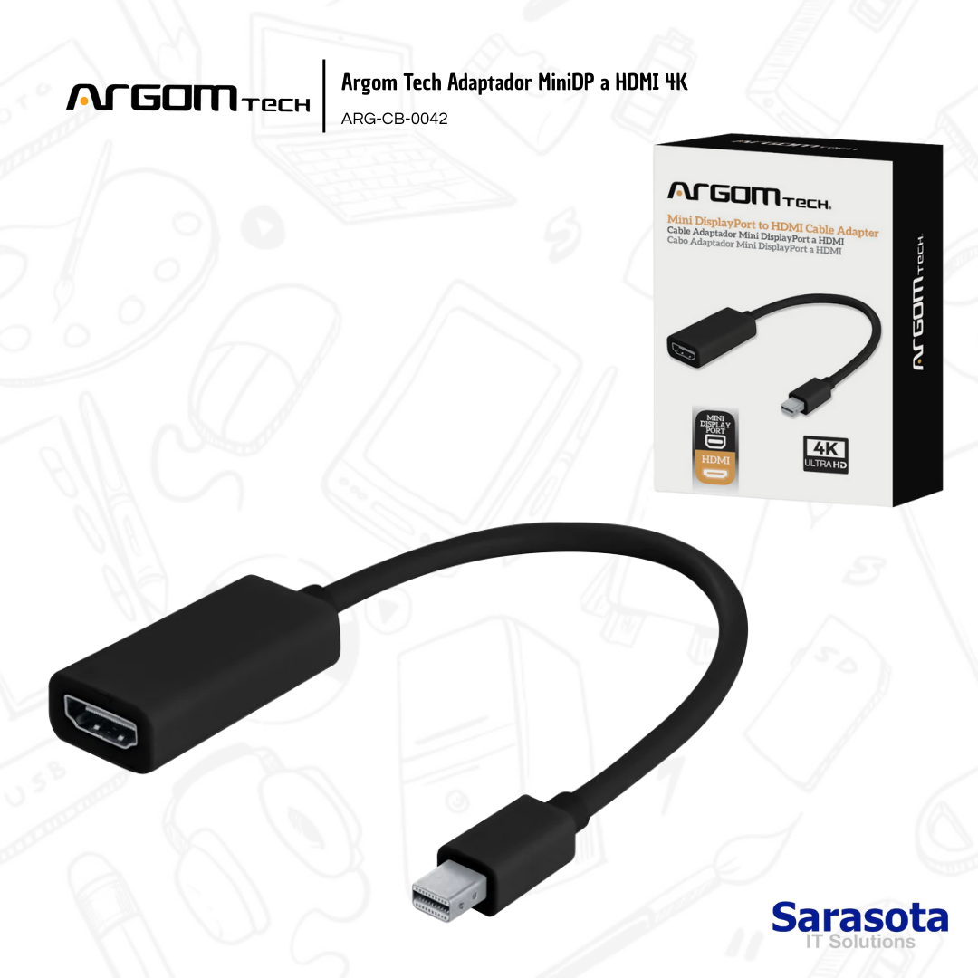 accesorios para electronica - Argom Tech MiniDP a HDMI 4K, ARG-CB-0042 0