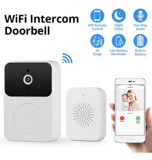 camaras y audio - Timbre inteligente con cámara wifi para puertas recargable 0