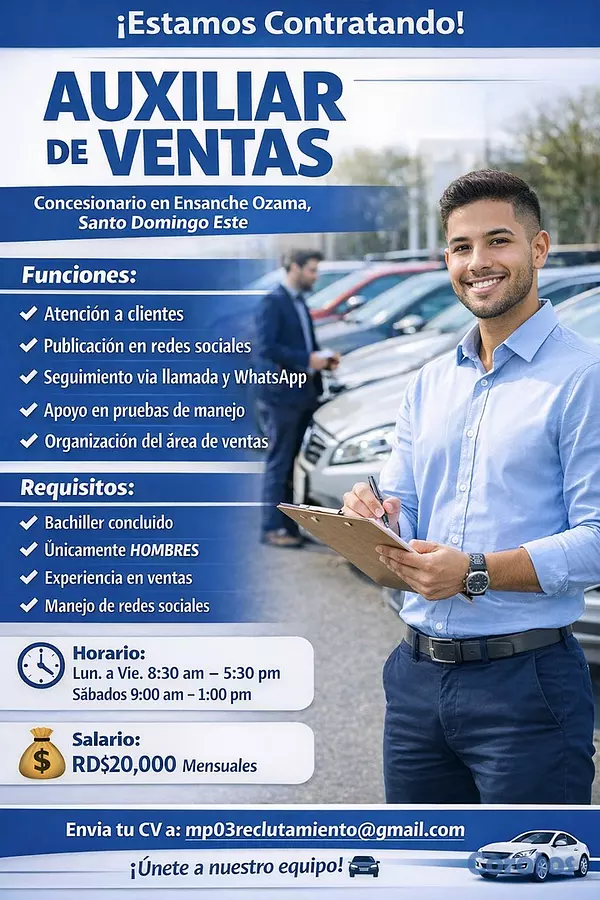 empleos disponibles - AUXILIAR DE VENTAS 2
