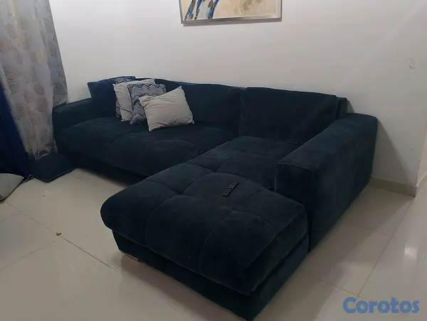 muebles y colchones - mueble L azul oscuro  3