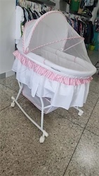 muebles - Moises para bebe tipo cuna portable con canasta de almacenamiento 
