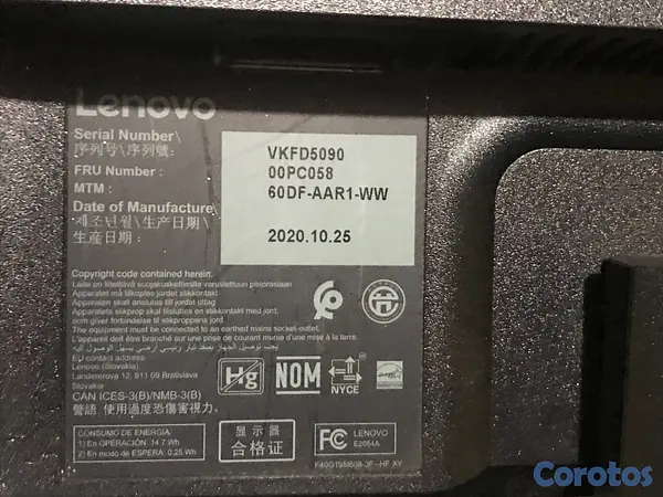 computadoras y laptops - Monitor Lenovo ThinkVision 20 5