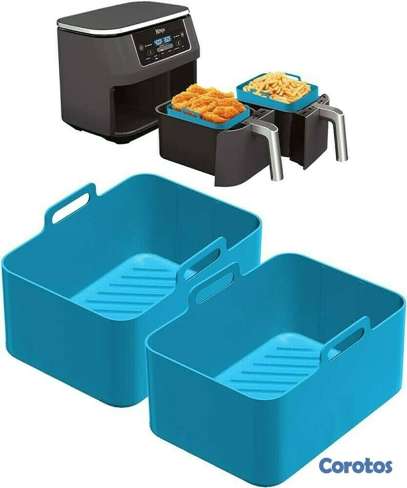 cocina - Cesta Molde de silicon cuadrado resistente al calor para freidora 5