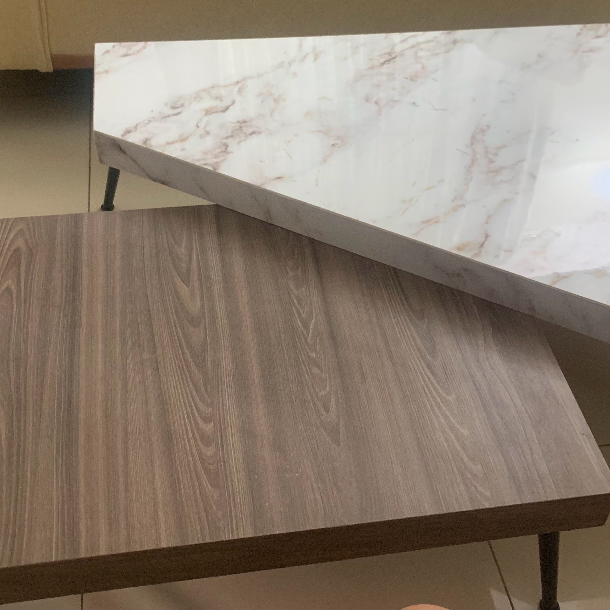 decoración y accesorios - mesa rectangular de buen tamaño doble mesa para completar juego 2