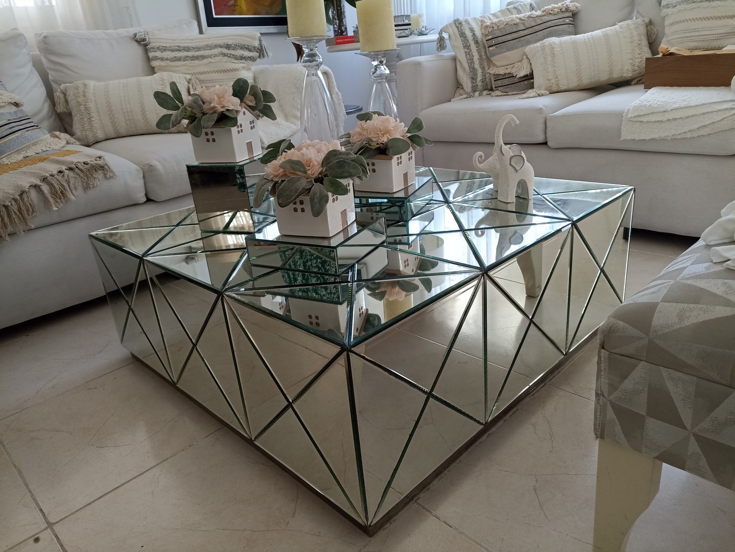 muebles y colchones - Mesa de centro en cristal  3