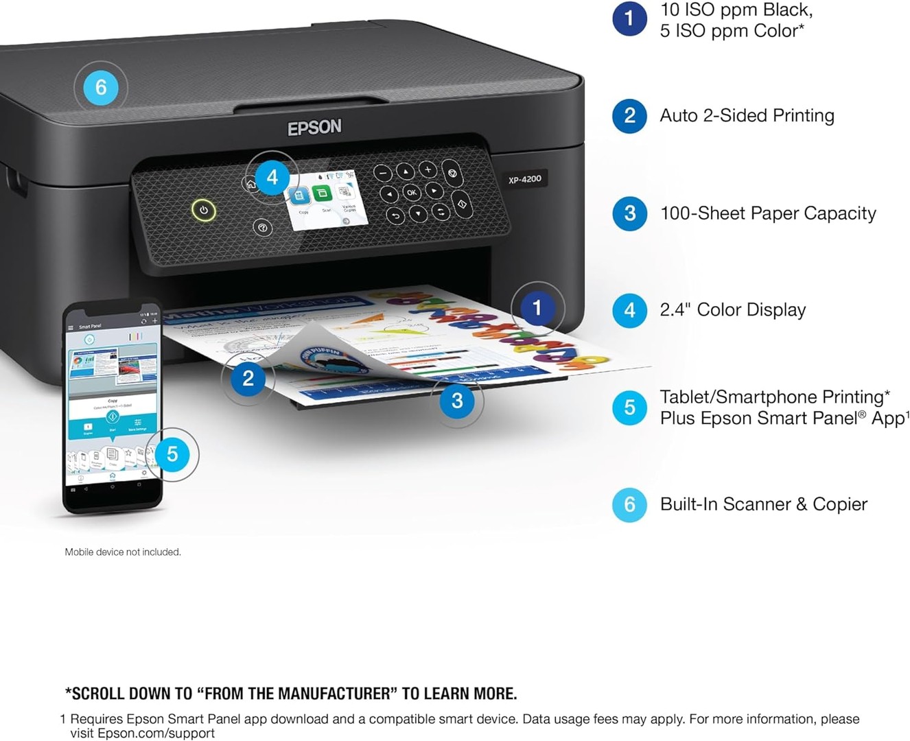 impresoras y scanners - Epson Expression Home XP-4200 Impresora inalámbrica Multifunción fax automática 2