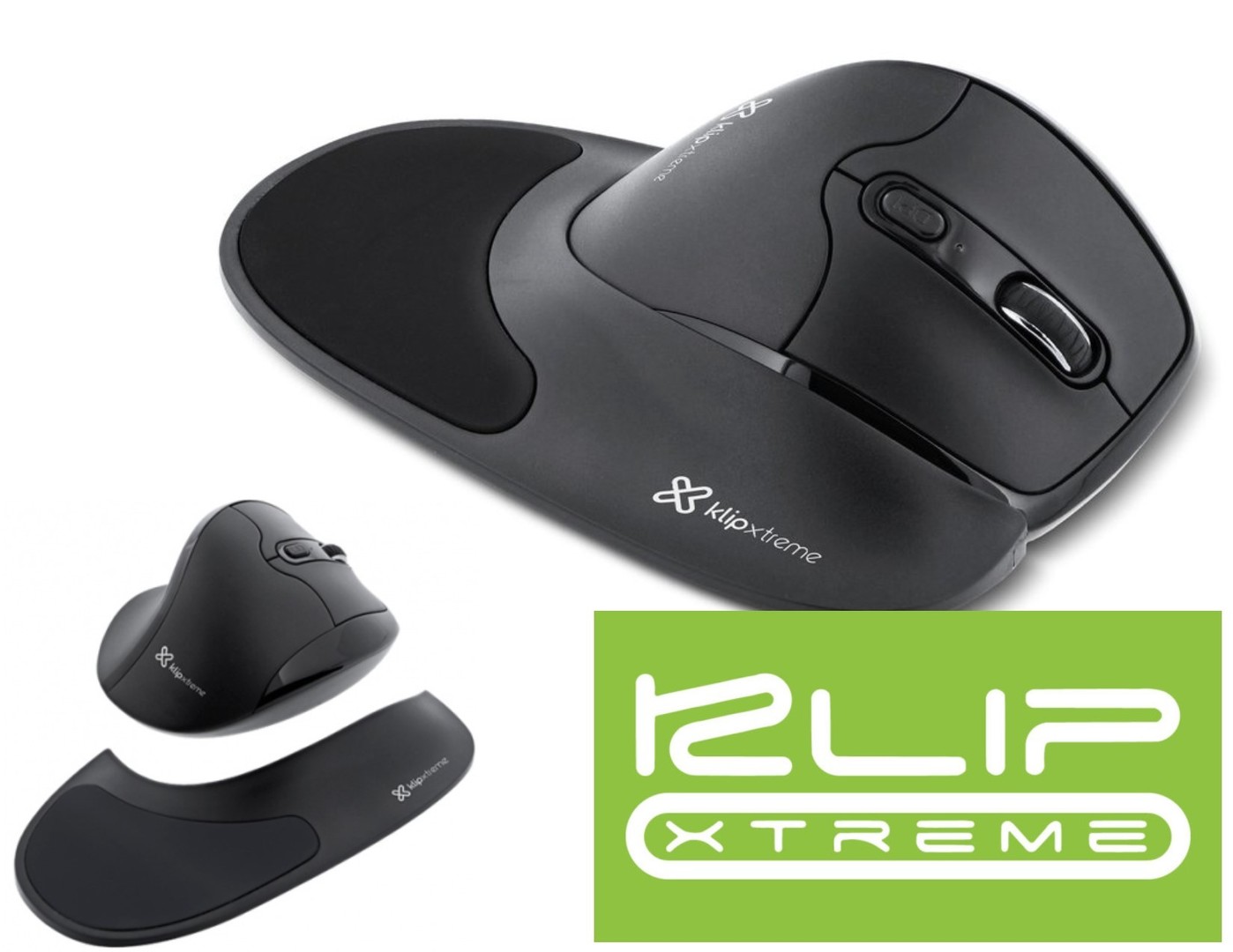 computadoras y laptops - MOUSE WIRELESS KLIPX FLEXOR, 6 BOTONES, 2.4 GHZ, SEMI VERTICAL, ADAPATDOR USB 0