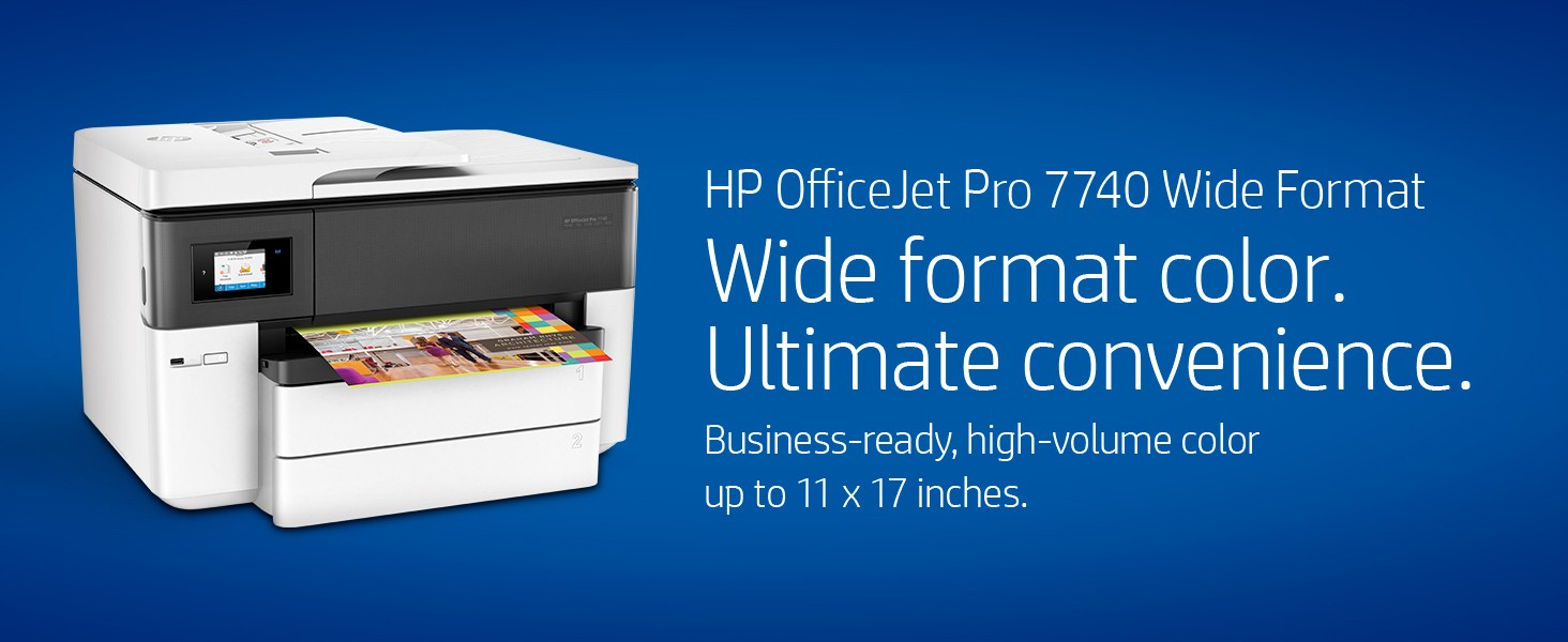 impresoras y scanners - HP IMPRESION TAMAÑO 11X 17 PULGADAS,  Multifuncional
OfficeJet 7740 Todo-en-Uno  1