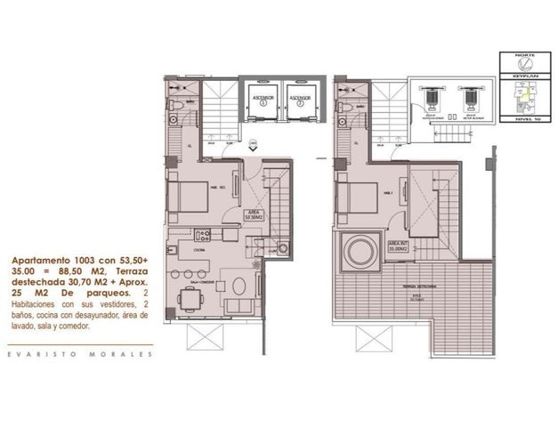 apartamentos - Apartamento en venta Evaristo Morales #24-361 Piso alto, 2 dormitorios, balcón. 4