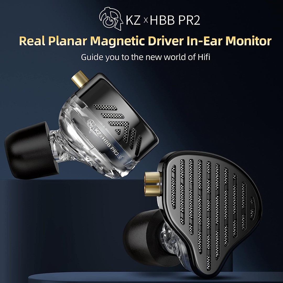 camaras y audio - KZ X HBB PR2 IEM 13.2mm Planar Driver cable desmontable 2 pines 0.75mm jack 3.5