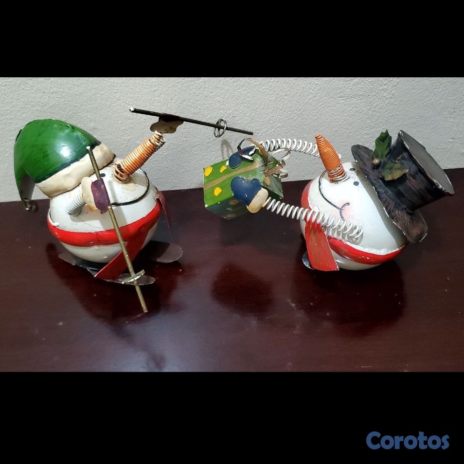 decoración y accesorios - Muñeco de nieve en Metal. Hecho a mano. Combo 2x40 3