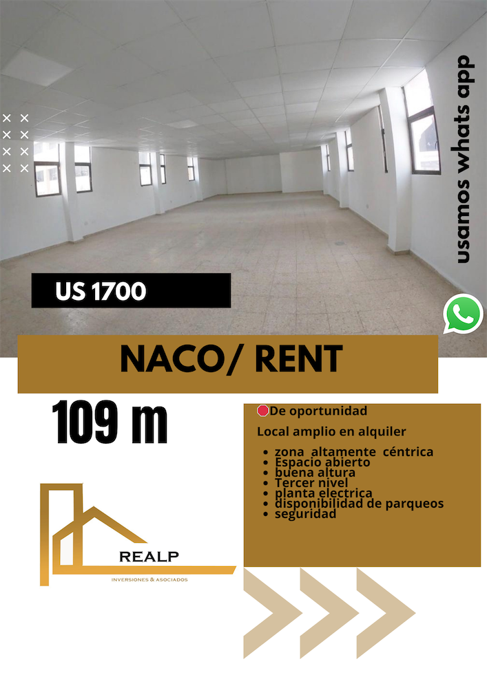 oficinas y locales comerciales - Local amplio en Naco