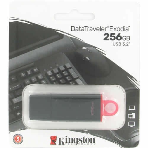 computadoras y laptops - MEMORIA USB 256GB KINGSTON, 3.2 GEN1 DATATRAVELER EXODIA (BLACK + PINK)