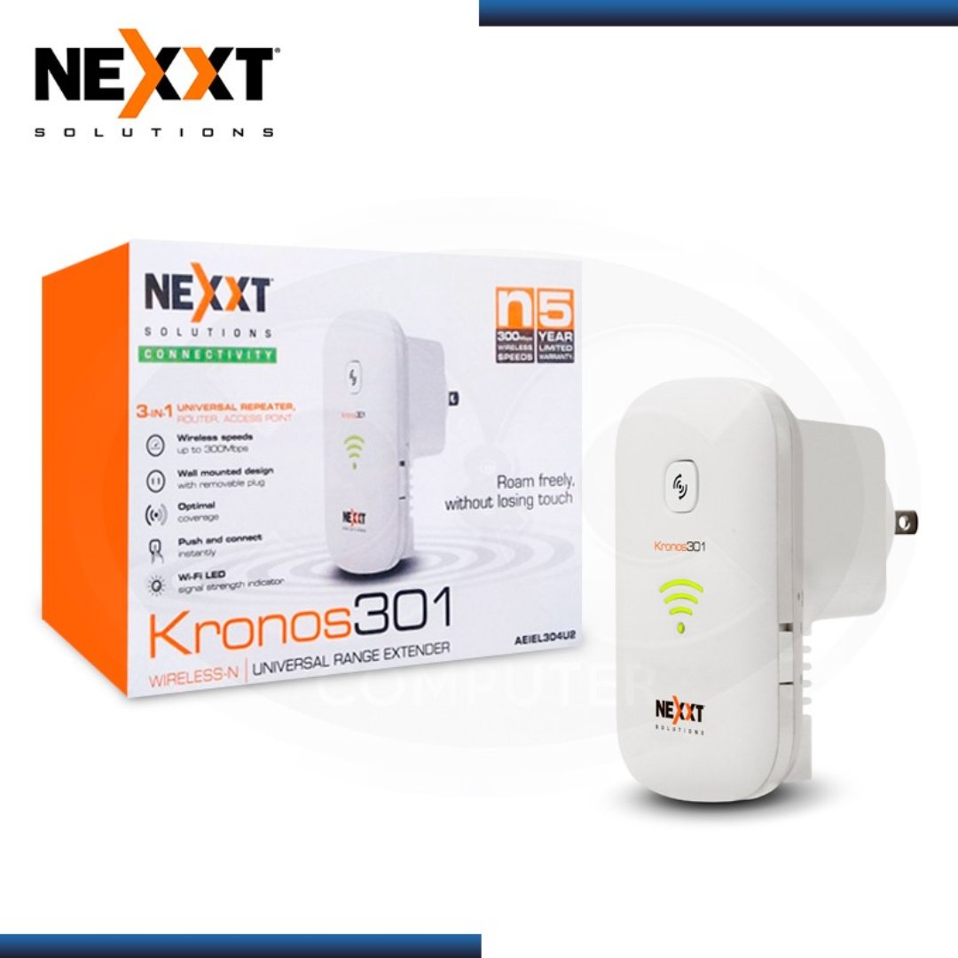 computadoras y laptops - REPETIDOR NEXXT  RANGE EXTENDER, DIRECTO A LA PARED KRONOS 301 WIRELESS AP, 2