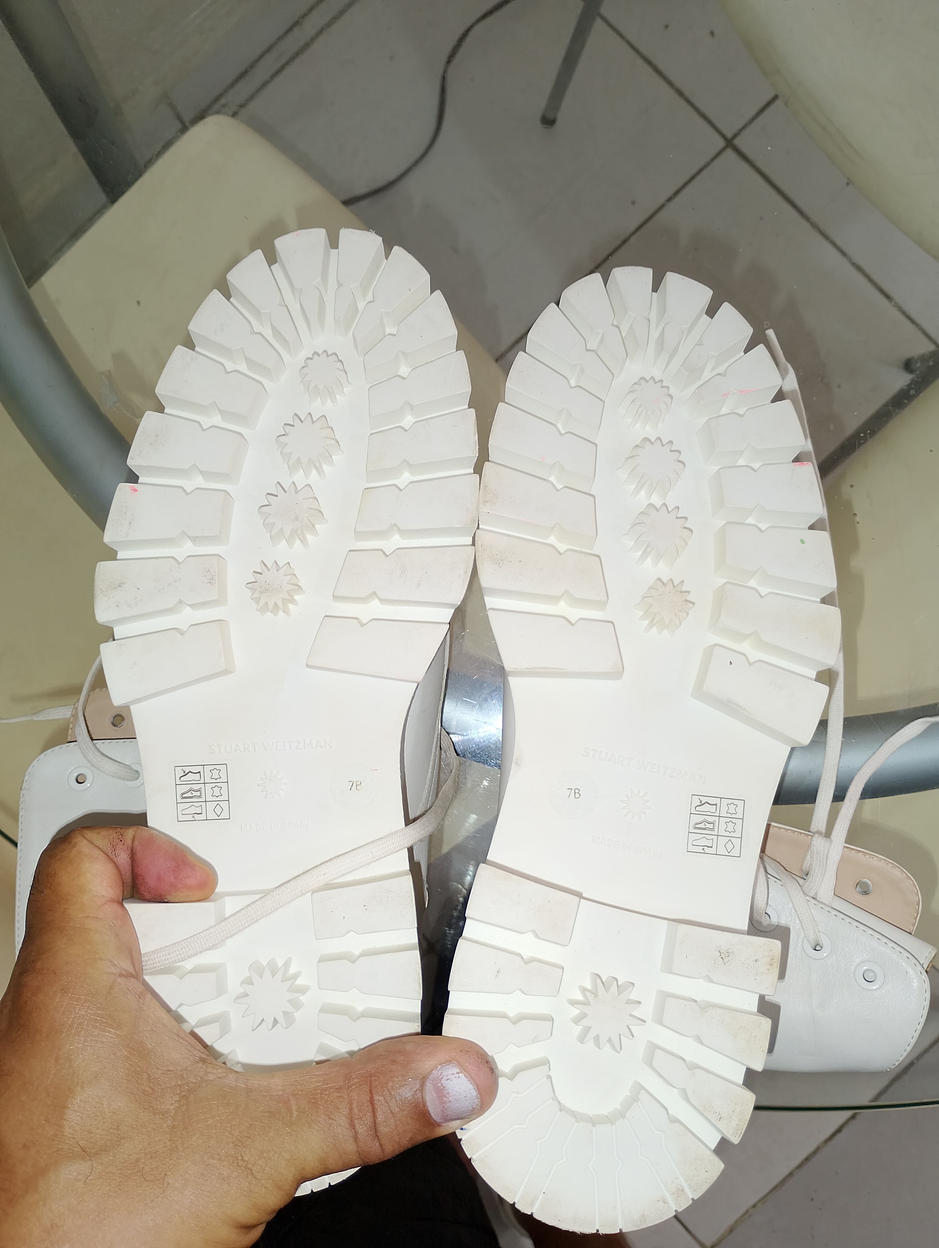 zapatos para mujer - botas blancas size 7B Stuart weitzman 2