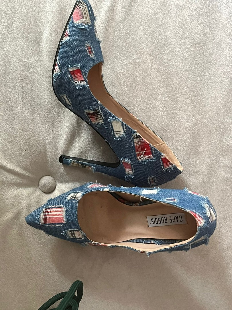 zapatos para mujer - Zapatos azul taco fino  1