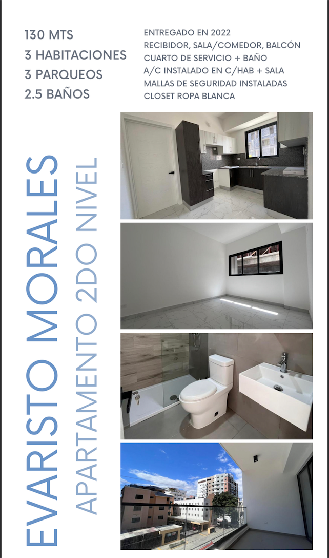 apartamentos - Venta de apartamento en la Evaristo morales Distrito Nacional 2do nivel 1