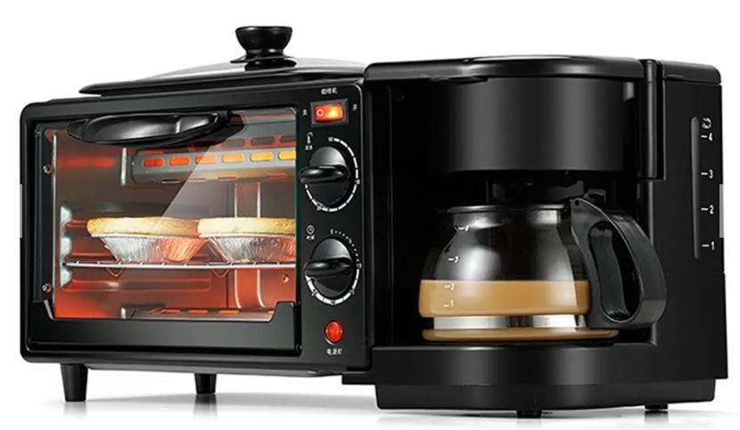 cocina - Máquina desayuno multifuncional 3 en 1 cafetera, horno y tostador Sk-145 2