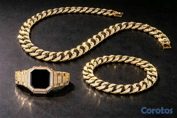 joyas, relojes y accesorios - Un set de joyas completo: reloj, cadena y pulsera de acero inoxydable  2