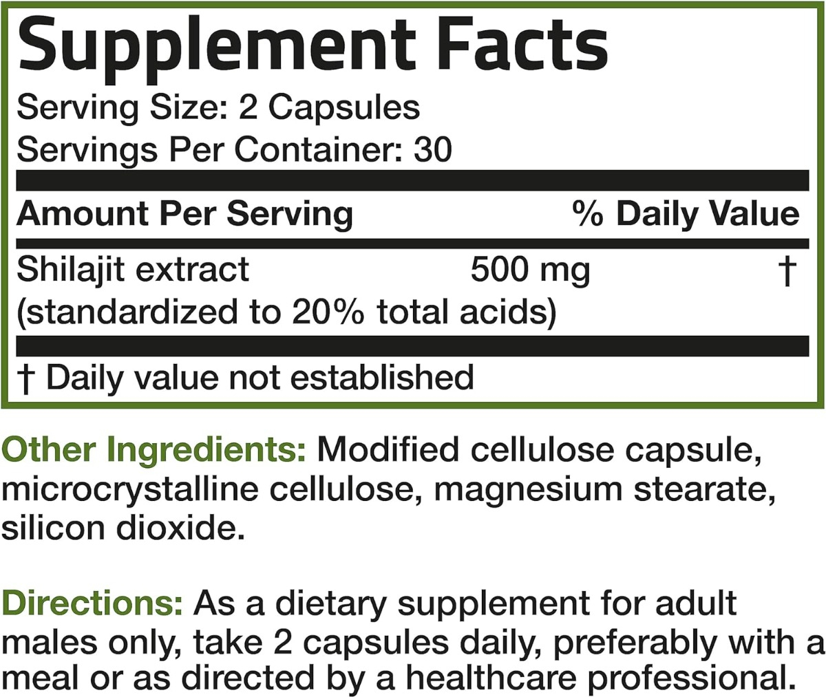 Salud y Equipamiento Médico - Shilajit 500 Mg 60 Cap Bronson - U - Unidad A $2265 2